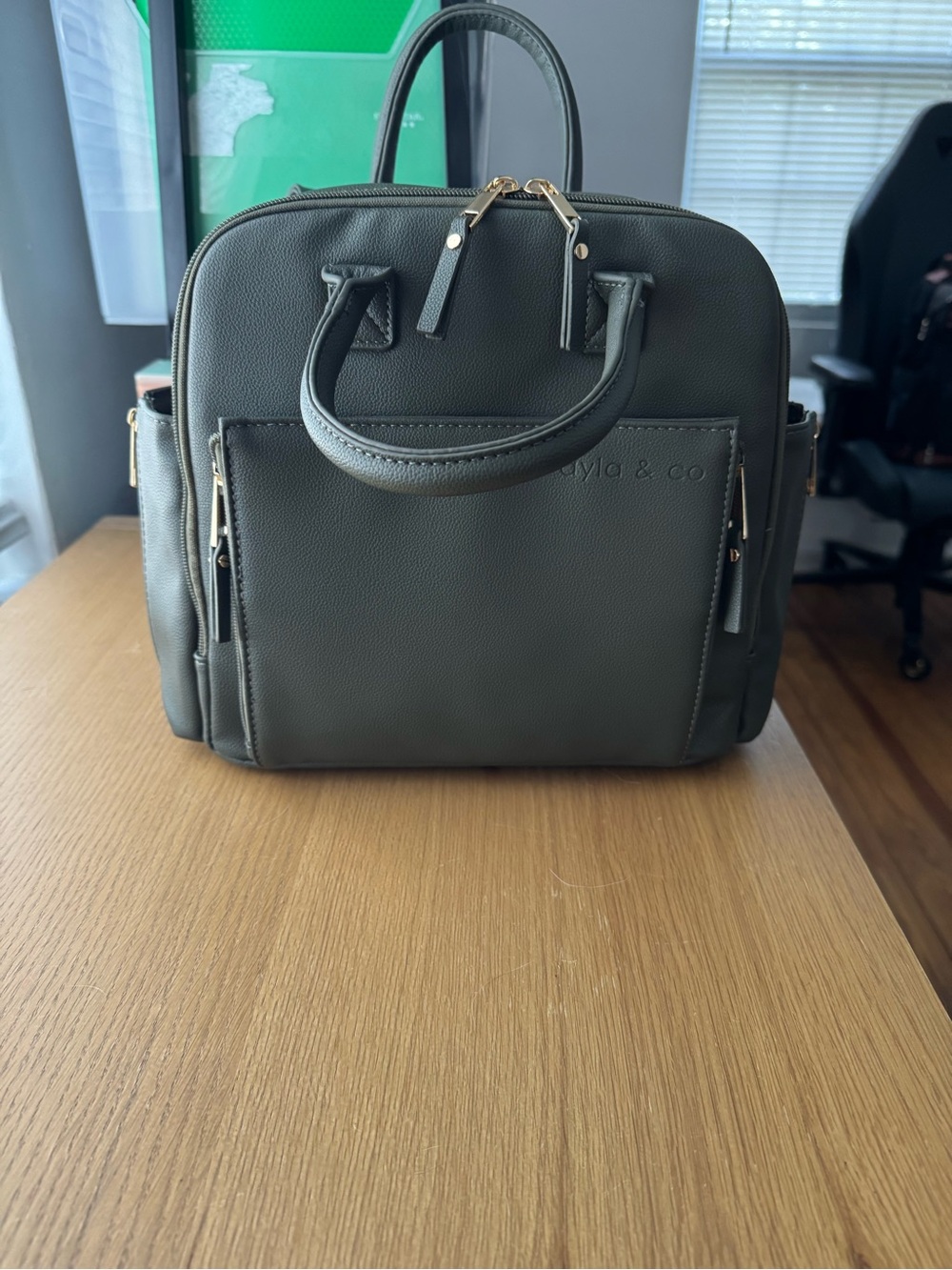 Stylo & Co Olive Green Baby Bag Tote with Dual Handles